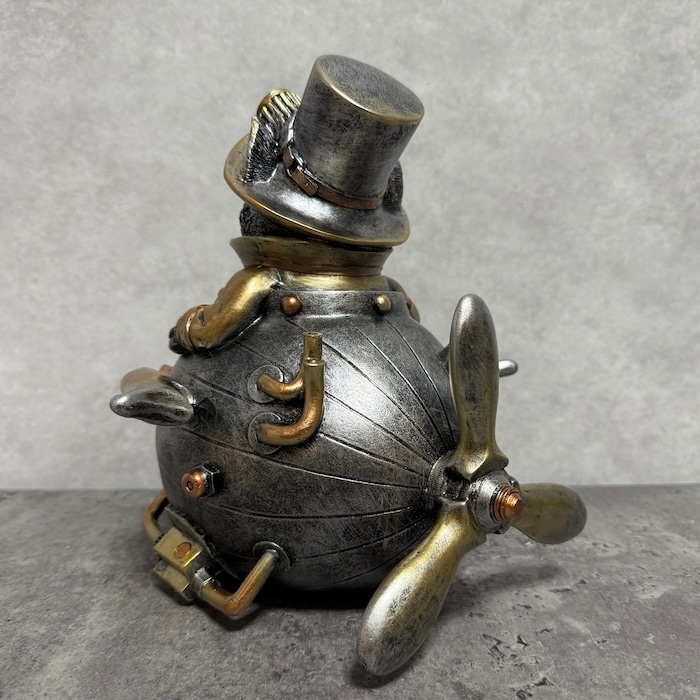 玉の山と家の置物 猫の置物 メカキャットB 飛行艇 高さ23cm かわいい おもしろオブジェ