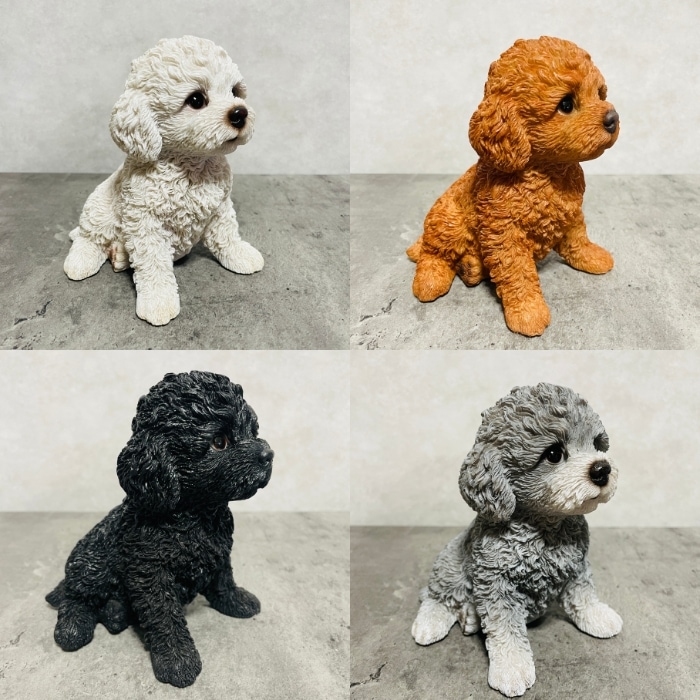 オルゴナイト　フラワー☆プードル1 犬置物　インテリア オルゴナイト フラワー☆プードル1 犬置物 インテリア