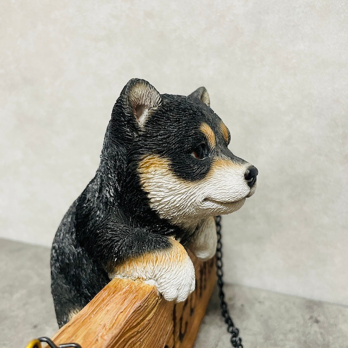 かわいい 犬 置物 ウェルカムボード ようこそ 黒柴 横幅18.5cm woobia