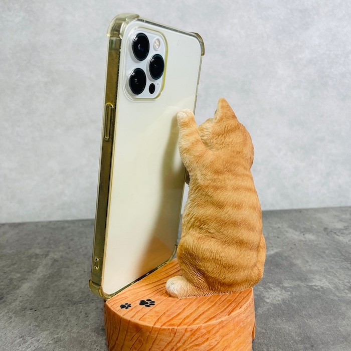 スマホスタンド 茶トラ猫 woobia ウービア ネコ 卓上 アニマル スマホ
