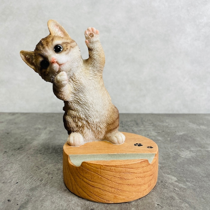 スマホスタンド キジトラ白猫 woobia ウービア ネコ 卓上 アニマル