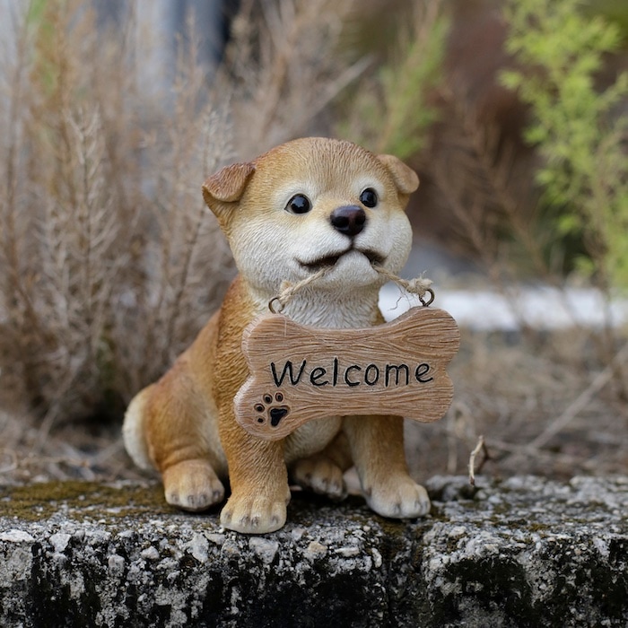 かわいい 犬 置物 高さ15.5cm ウェルカムボード 秋田犬 woobia