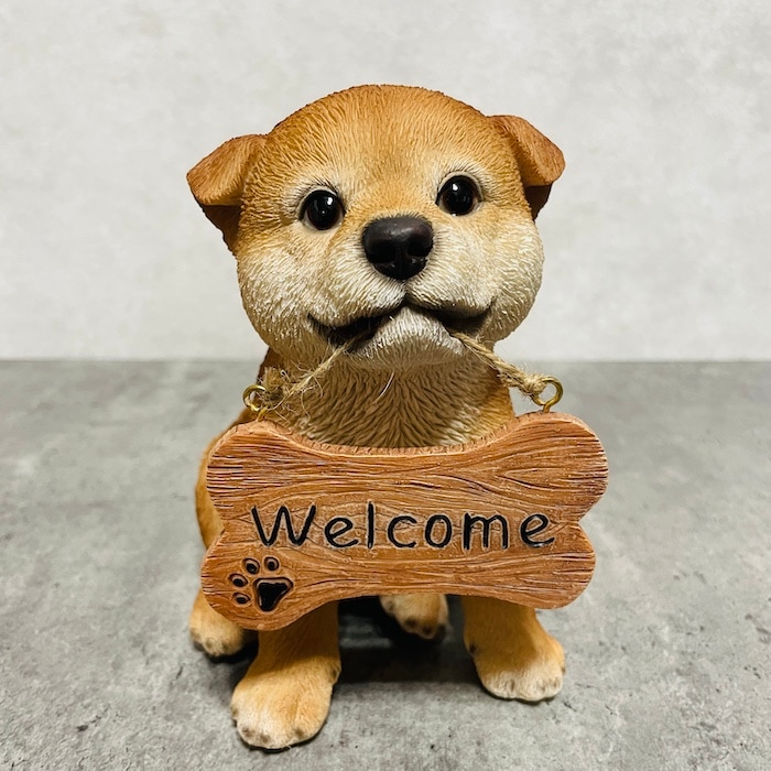 かわいい 犬 置物 高さ15.5cm ウェルカムボード 秋田犬 woobia