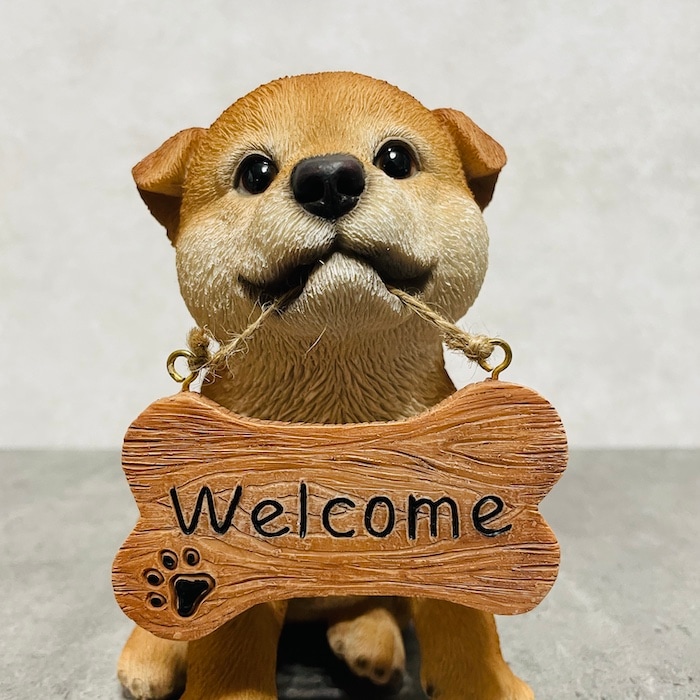 かわいい 犬 置物 高さ15.5cm ウェルカムボード 秋田犬 woobia