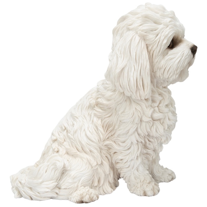 置物 おすわりマルチーズ 犬 イヌ 高さ34cm woobia ウービア 大きい