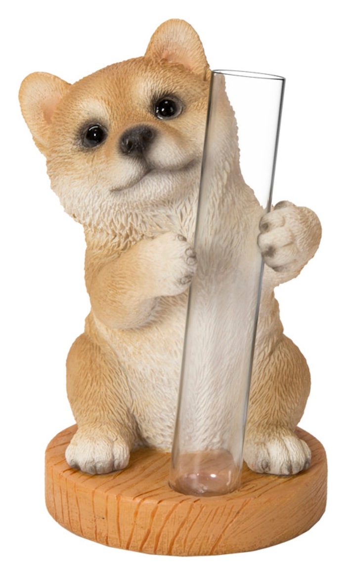 かわいい犬の置物 柴犬 一輪挿し woobia ウービア おしゃれ ガーデン