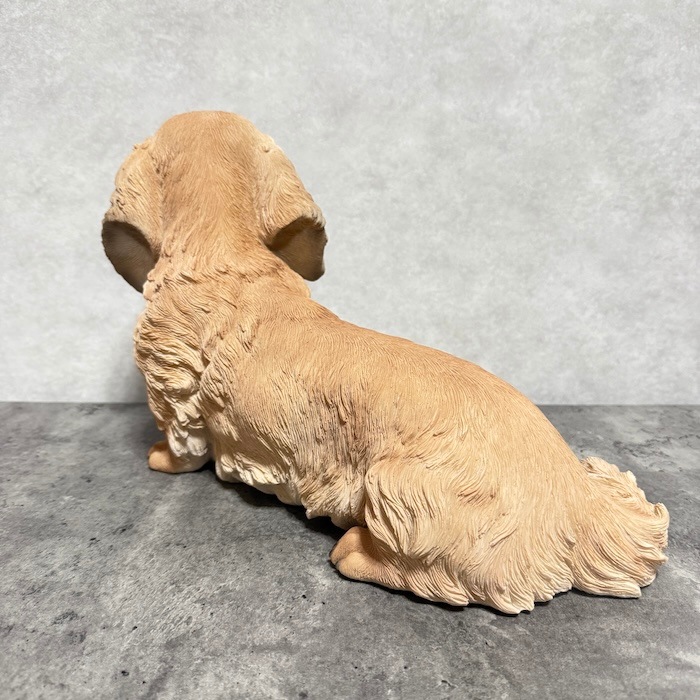 犬 置物 大きい ダックスフンド クリーム 大 横幅38cm woobia ウービア