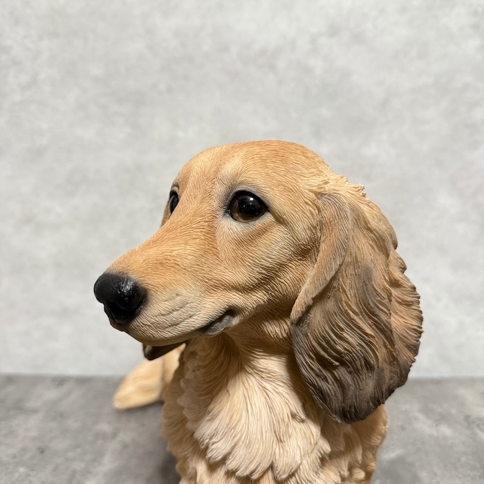 犬 置物 大きい ダックスフンド クリーム 大 横幅38cm woobia ウービア