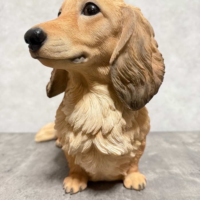 犬 置物 大きい ダックスフンド クリーム 大 横幅38cm woobia ウービア