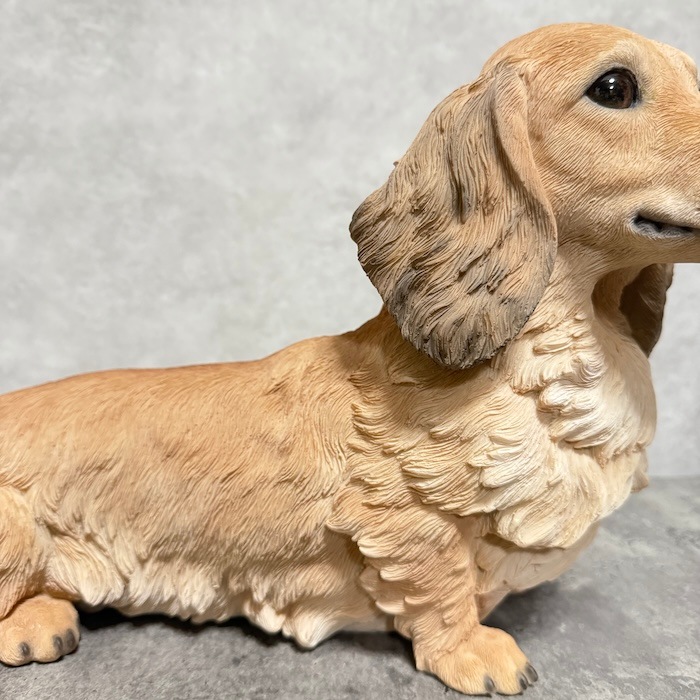 犬 置物 大きい ダックスフンド クリーム 大 横幅38cm woobia ウービア