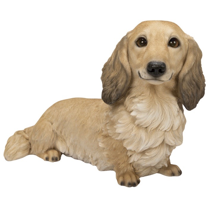 犬 置物 大きい ダックスフンド クリーム 大 横幅38cm woobia ウービア