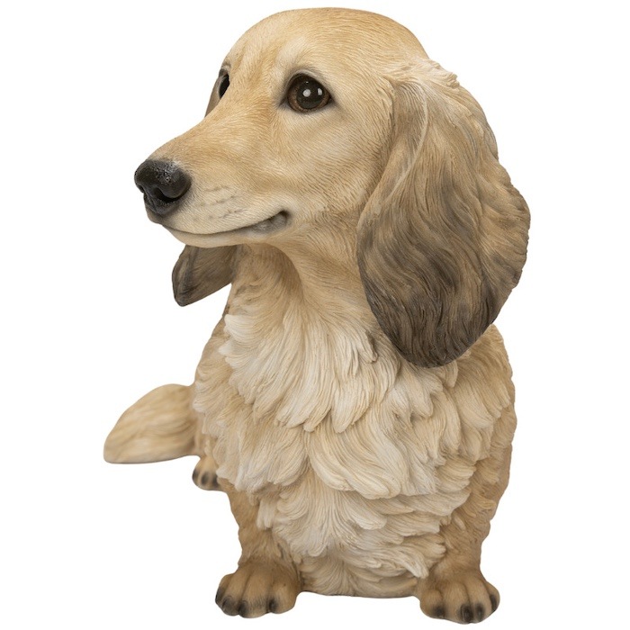 犬 置物 大きい ダックスフンド クリーム 大 横幅38cm woobia ウービア