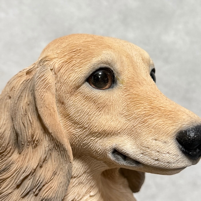 犬 置物 大きい ダックスフンド クリーム 大 横幅38cm woobia ウービア
