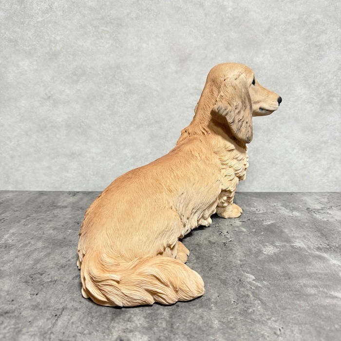 犬 置物 大きい ダックスフンド クリーム 大 横幅38cm woobia ウービア