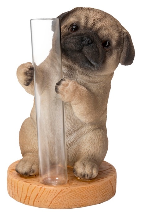 かわいい犬の置物 パグ 一輪挿し woobia ウービア おしゃれ ガーデン