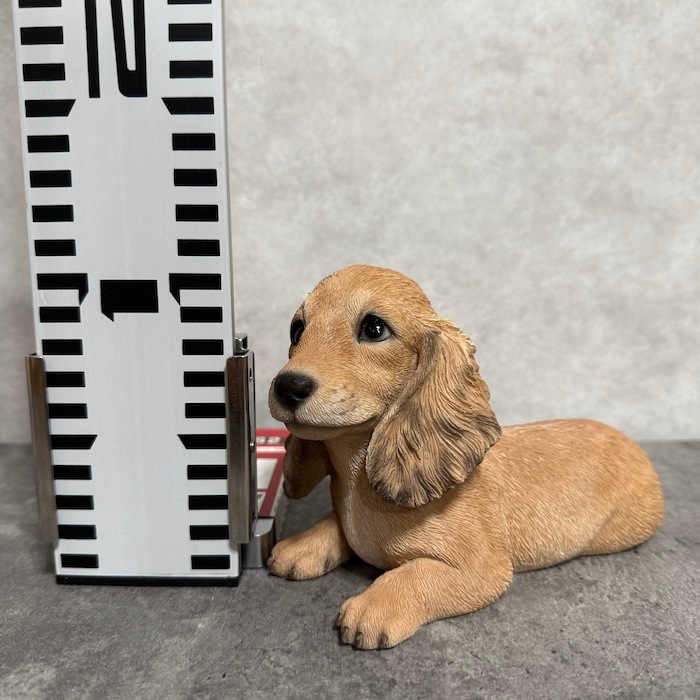 犬 置物 小さい かわいい おしゃれ リラックスダックスフンドクリーム