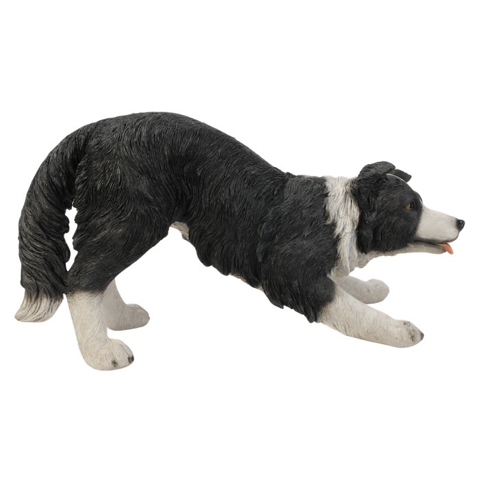 犬 置物 大きい じゃれるボーダーコリー 特大 横幅63cm woobia