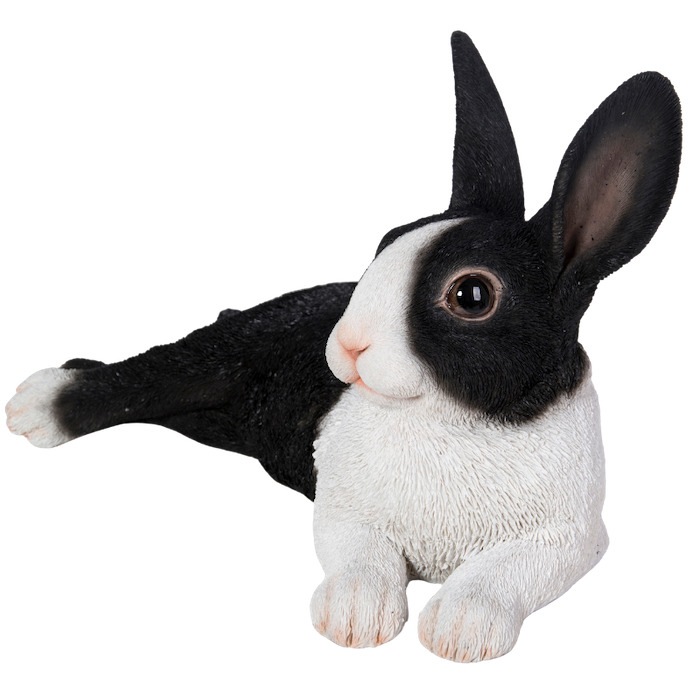 置物 リラックス黒白ウサギ 高さ18.5cm woobia ウービア 大きい