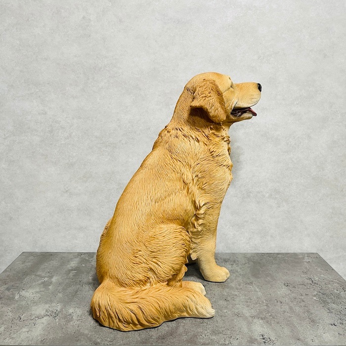 置物 お座りゴールデン・レトリバー 犬 イヌ 特大 高さ53.5cm woobia