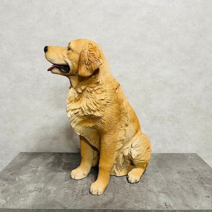 置物 お座りゴールデン・レトリバー 犬 イヌ 特大 高さ53.5cm woobia