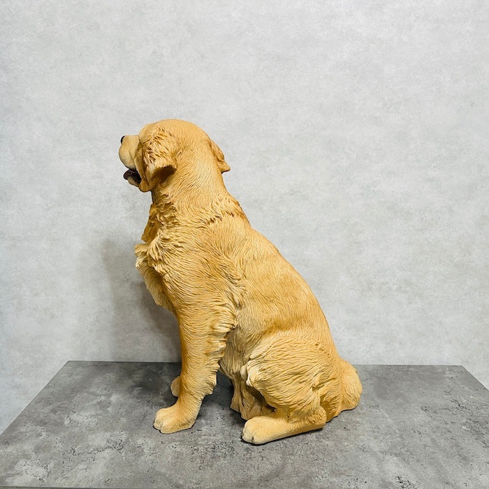 置物 お座りゴールデン・レトリバー 犬 イヌ 特大 高さ53.5cm woobia