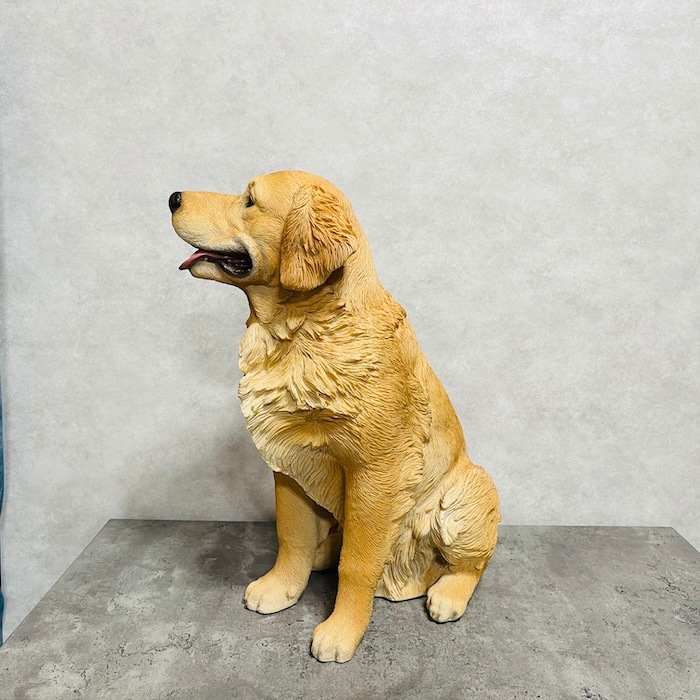 置物 お座りゴールデン・レトリバー 犬 イヌ 特大 高さ53.5cm woobia