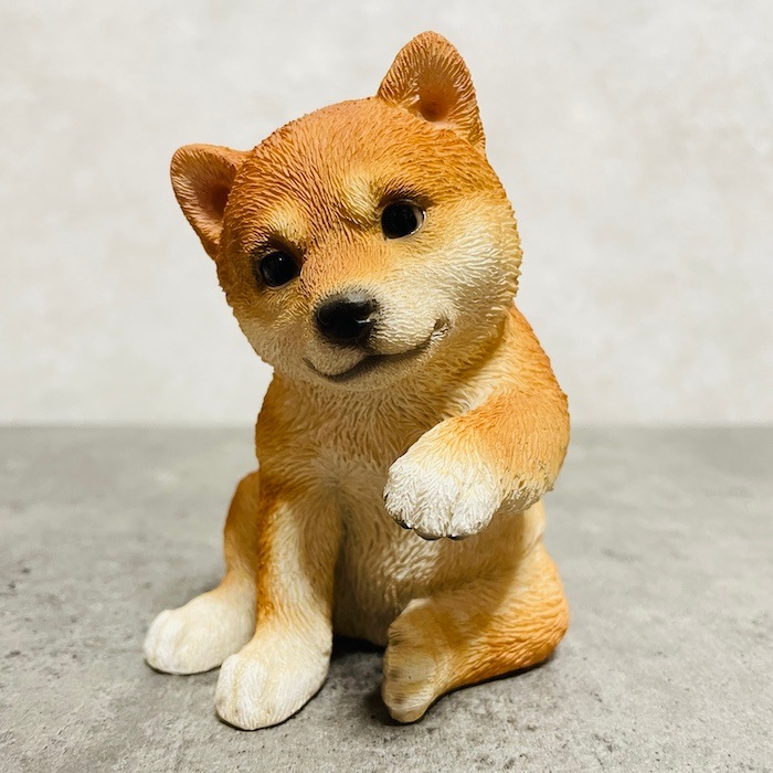 かわいい犬の置物 左手を上げる柴犬 グッズ woobia ウービア イヌ