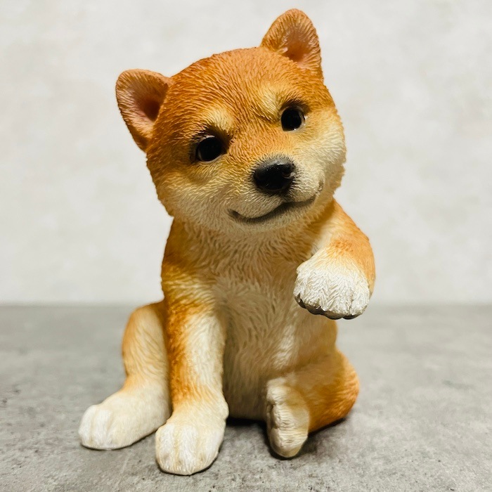 かわいい犬の置物 左手を上げる柴犬 グッズ woobia ウービア