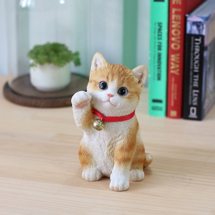 送料無料 【右向きお座り茶トラ白猫（中）】CAT リビング 玄関