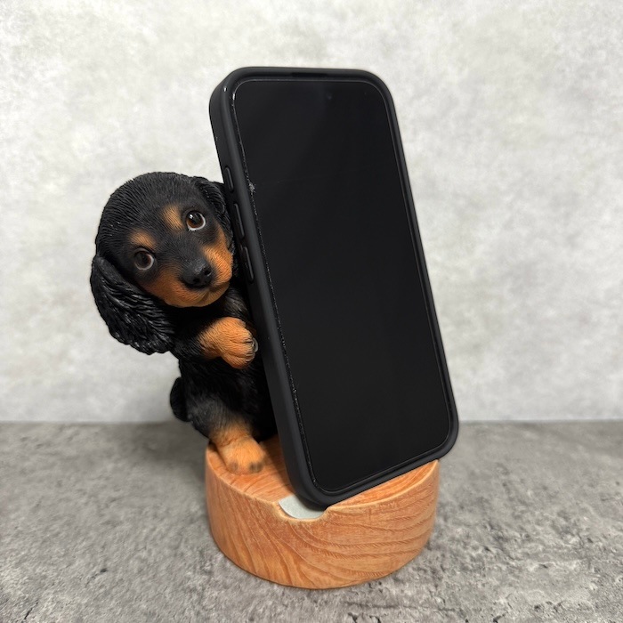 スマホスタンド ダックスフンドブラックタン グッズ woobia ウービア