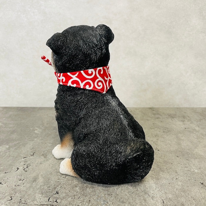 かわいい犬の置物 おかえり豆黒柴犬 大 横幅16.5cm グッズ woobia