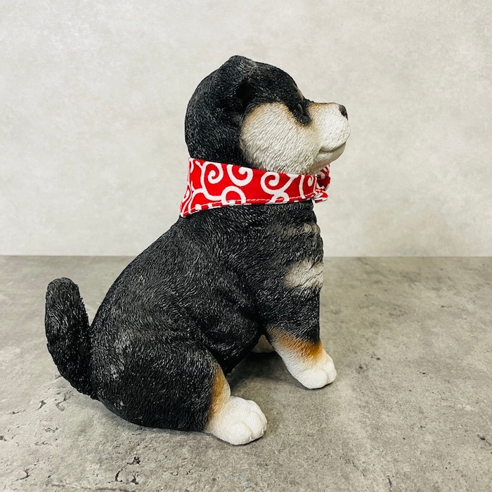 かわいい犬の置物 おかえり豆黒柴犬 大 横幅16.5cm グッズ woobia