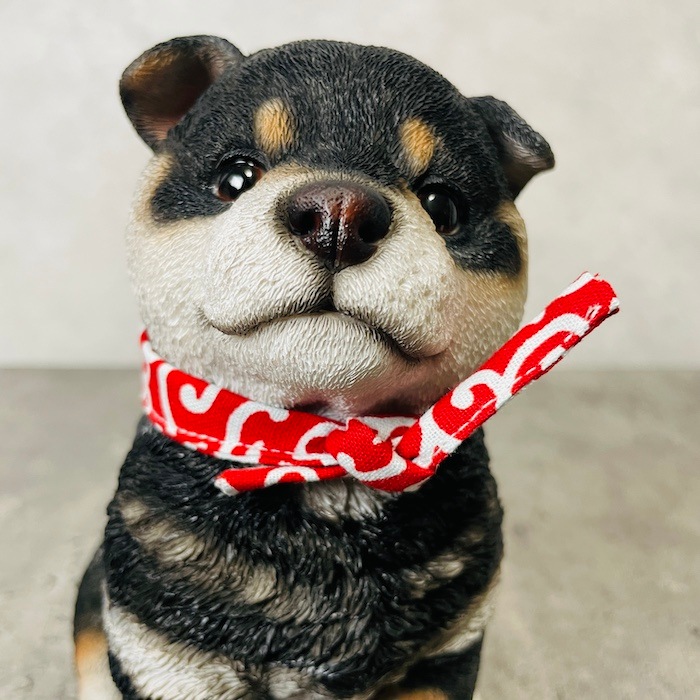 buna アニマルウッド 犬 いぬ かわいい犬の置物 おかえり豆黒柴犬 大 横幅16.5cm グッズ woobia