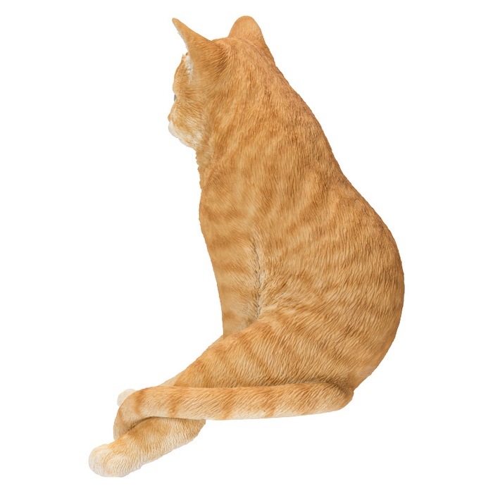 猫 置物 リアルでかわいい おしゃれ 大きい スコ座り茶トラ猫 ネコ 高
