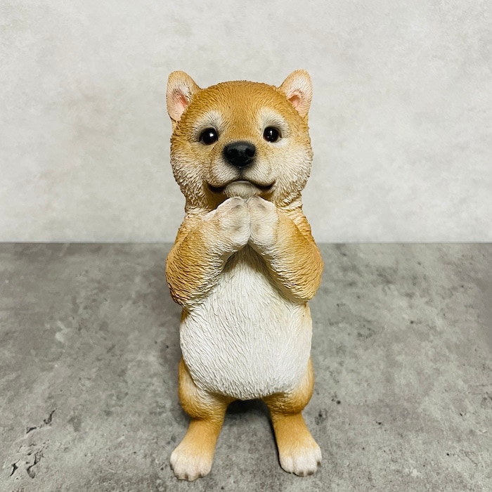 104様柴犬の陶器置物グレー・ベージュ 104様柴犬の陶器置物グレー・ベージュ 104様柴犬の陶器置物