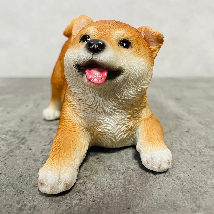 かわいい犬の置物 喜ぶ柴犬 グッズ woobia ウービア イヌ おしゃれ