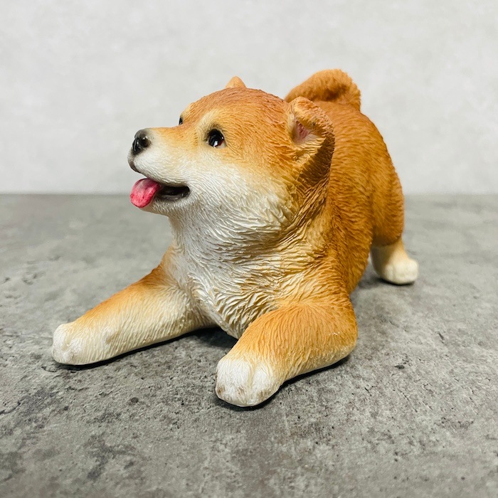 かわいい犬の置物 喜ぶ柴犬 グッズ woobia ウービア イヌ