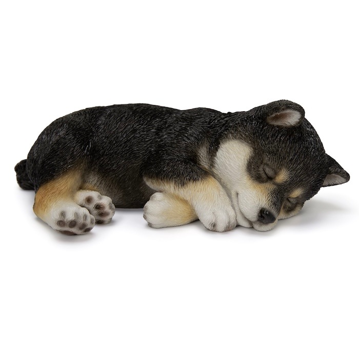 犬 置物 すやすや黒柴犬 グッズ 横幅17.5cm リアル 可愛い おしゃれ