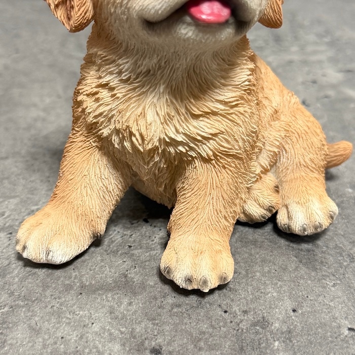 犬 置物 小さい かわいい 高さ11.8cm 左向き座りゴールデンレトリバー