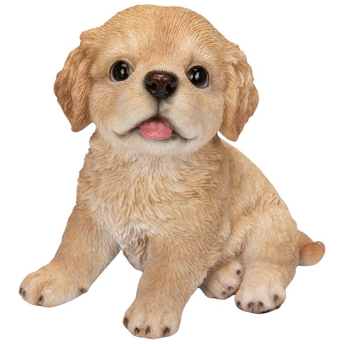 犬 置物 小さい かわいい 高さ11.8cm 左向き座りゴールデンレトリバー