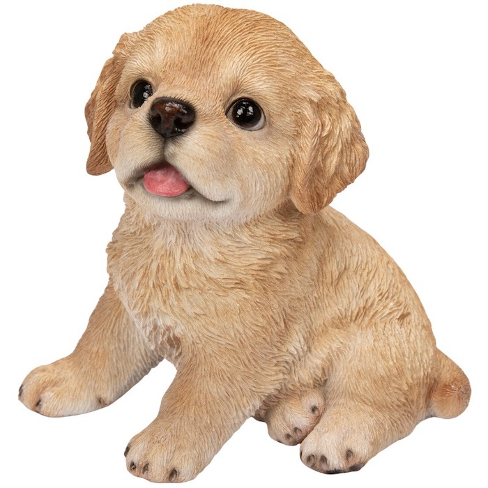 犬 置物 小さい かわいい 高さ11.8cm 左向き座りゴールデンレトリバー