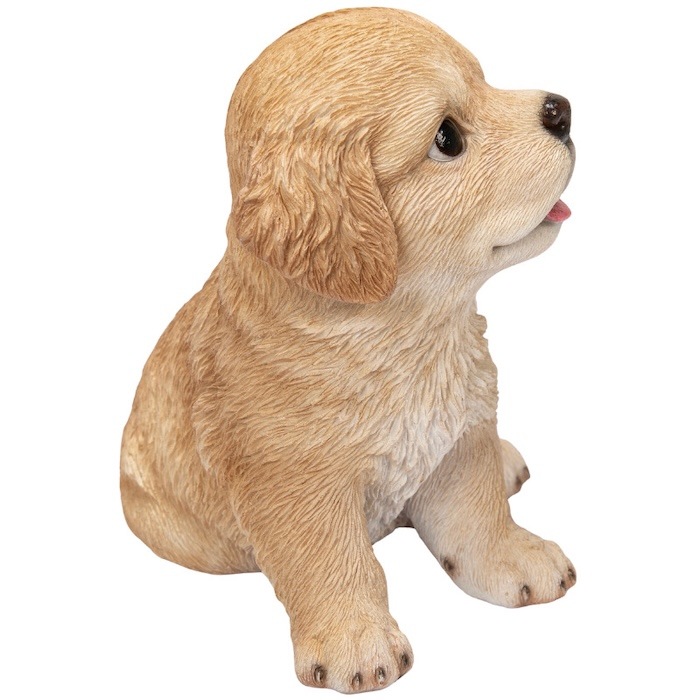 犬 置物 小さい かわいい 高さ11.8cm 左向き座りゴールデンレトリバー