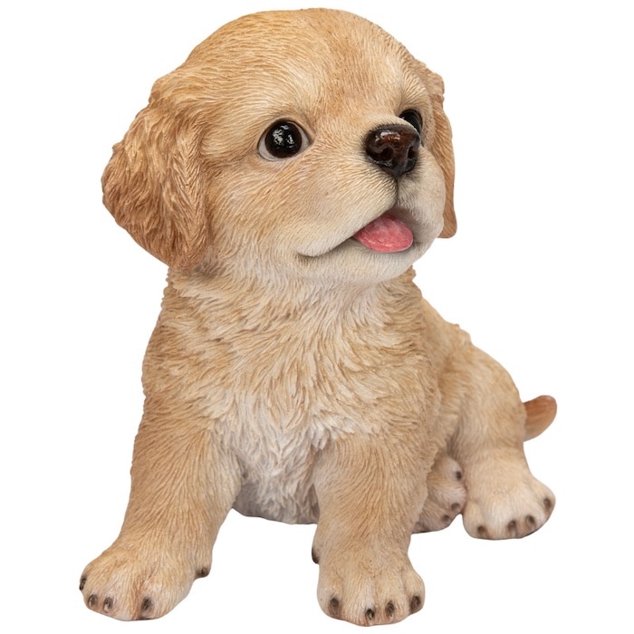 犬 置物 小さい かわいい 高さ11.8cm 左向き座りゴールデンレトリバー