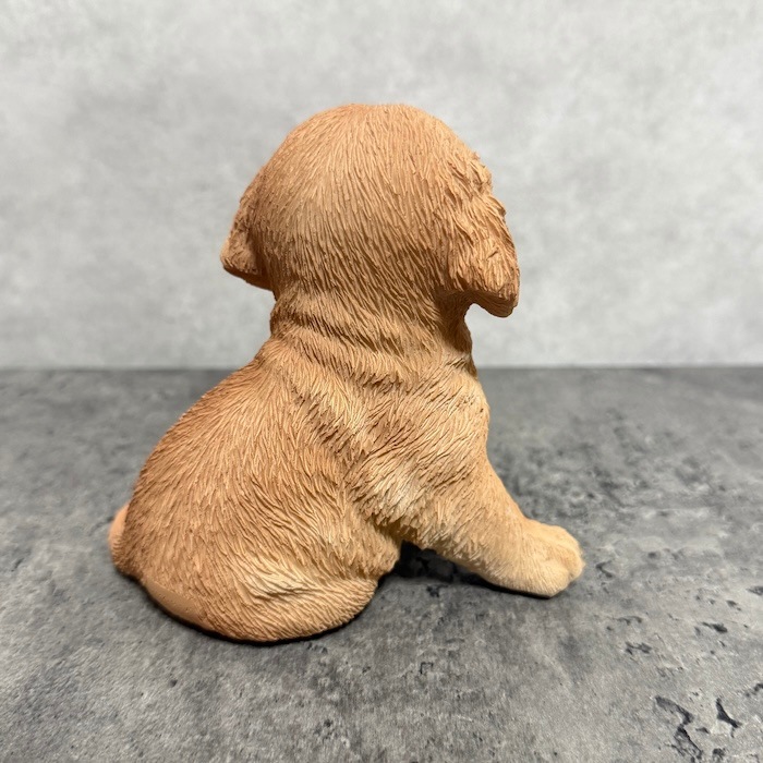 犬 置物 小さい かわいい 高さ11.8cm 左向き座りゴールデンレトリバー