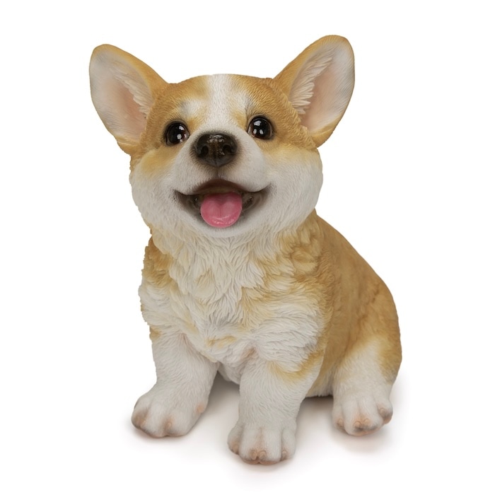 犬 置物 お座りにっこり コーギー レッド グッズ 高さ15.5cm リアル