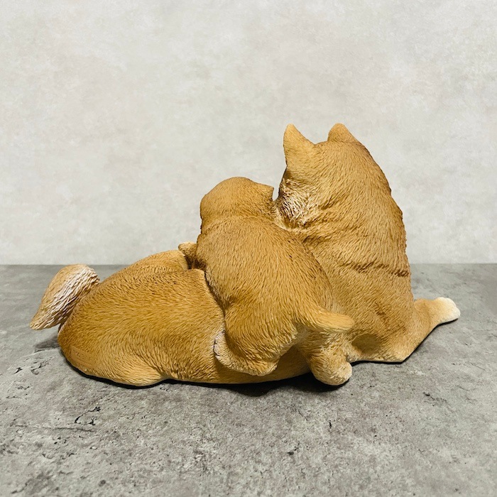 かわいい犬の置物 親子の柴犬 グッズ woobia ウービア イヌ