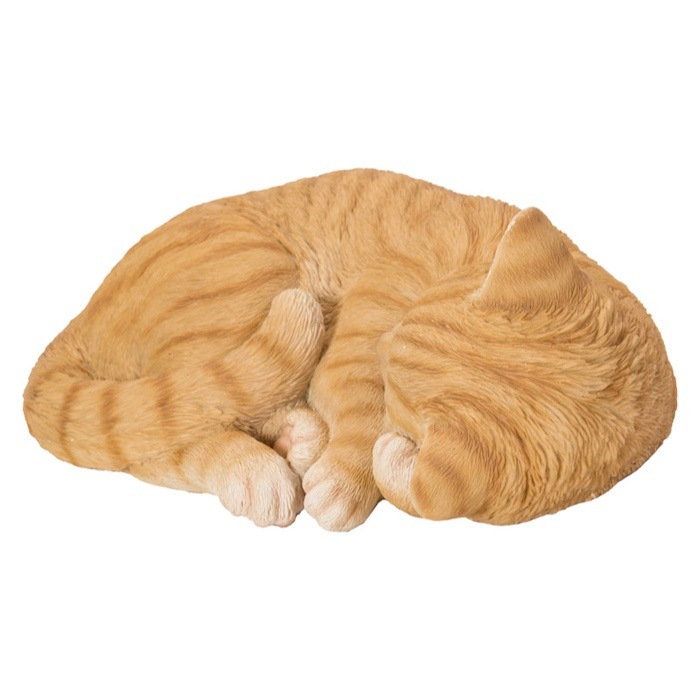 置物 お眠り茶トラ猫（大） ネコ 横幅28cm woobia ウービア 大きい