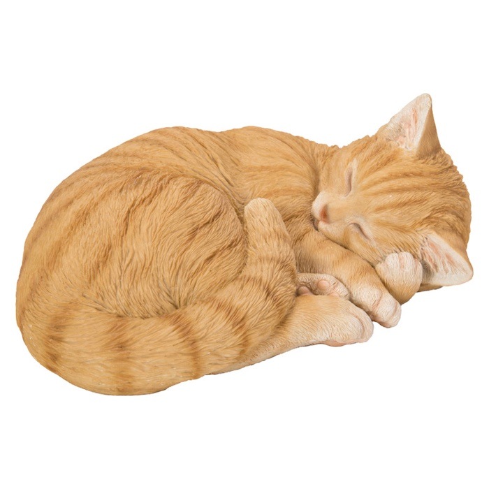 置物 お眠り茶トラ猫（大） ネコ 高さ11.3cm woobia ウービア 大きい