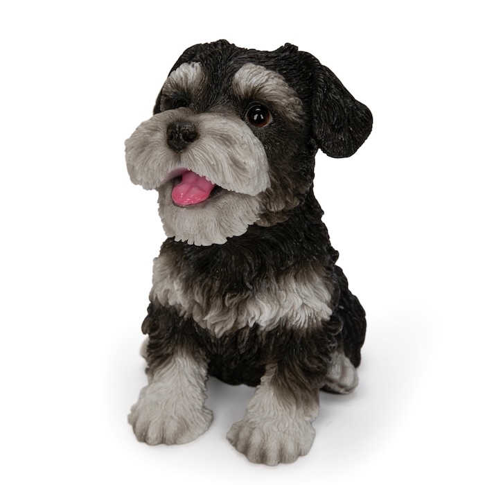 犬 置物 お座りにっこり シュナウザー グッズ 高さ15.5cm リアル