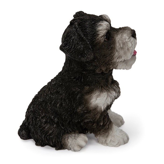 犬 置物 お座りにっこり シュナウザー グッズ 高さ15.5cm リアル